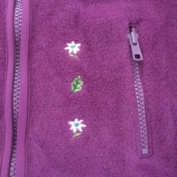 Osh Kosh Purple Floral Fleece Vest-6 - Picture 2 of 3